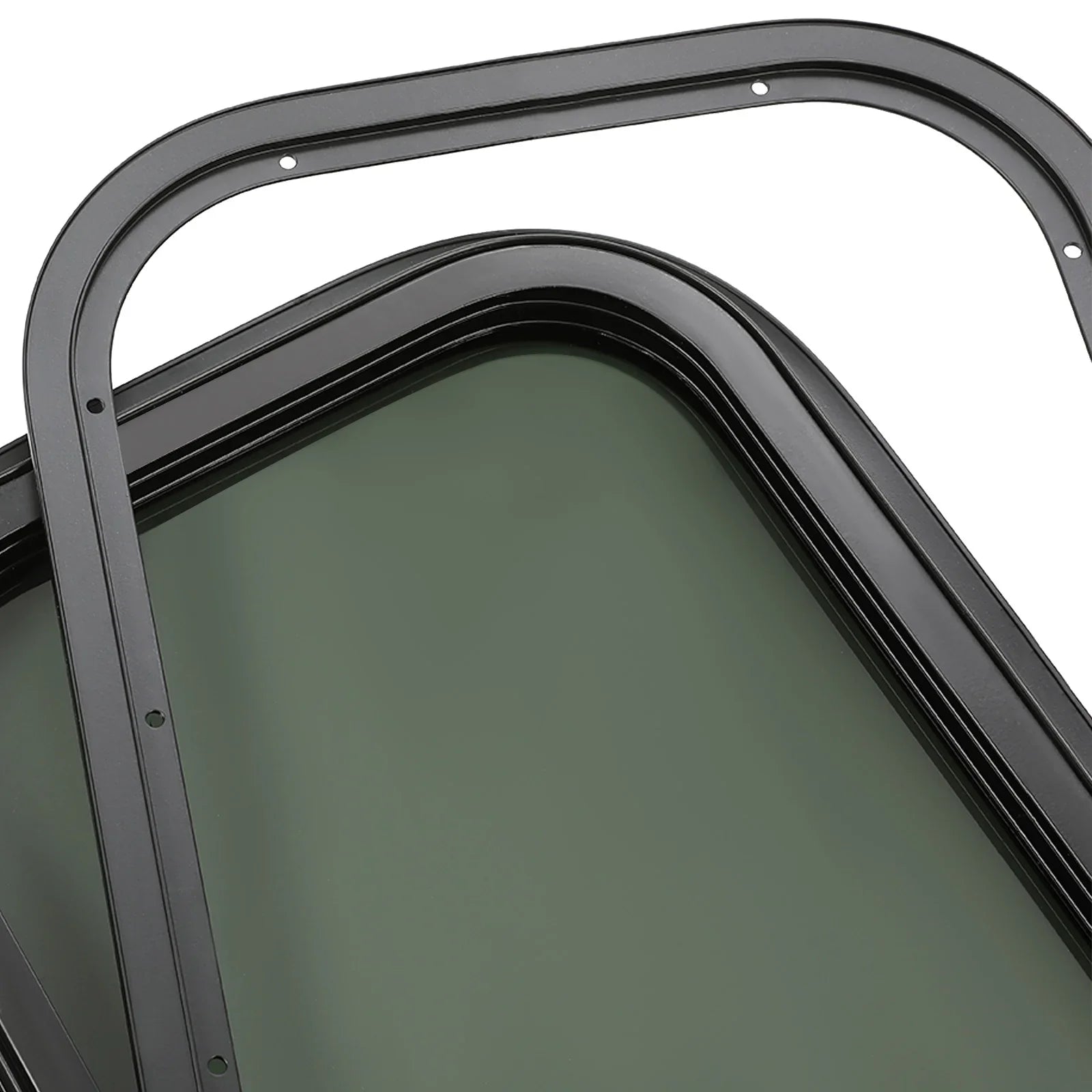 Kojem  Window Black Universal for Camper Vertical Trailer Rip-Up Cargo Powder Coated Glass Steel