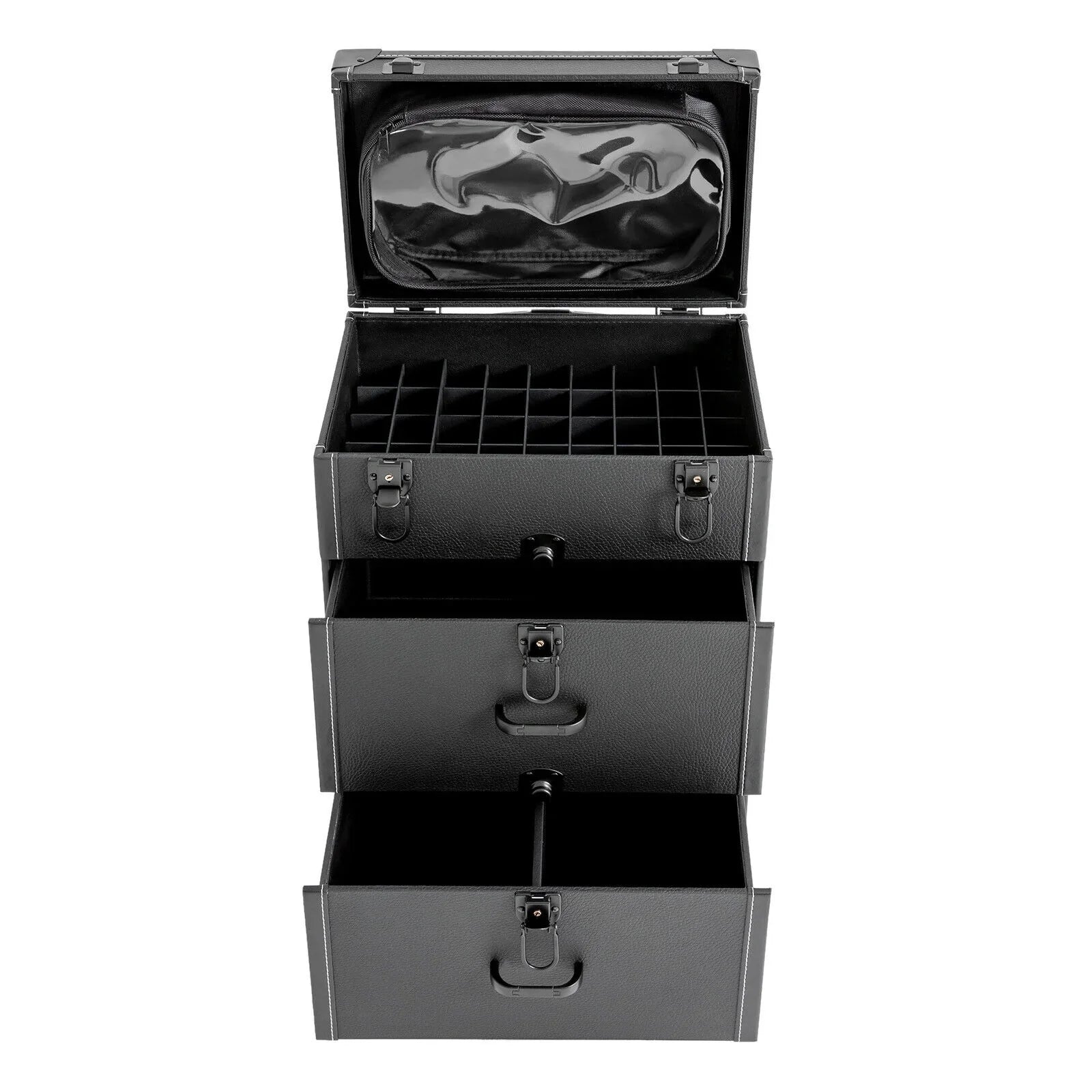 Miumaeov Rolling Makeup Train Case Professional Cosmetic Trolley Storage Luggage Box Nail Polish Organizer