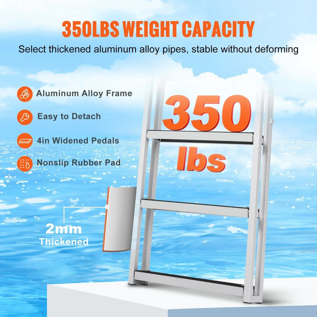 Vevor  Retractable 4 Steps, 350 lbs Load Capacity Dock Ladder