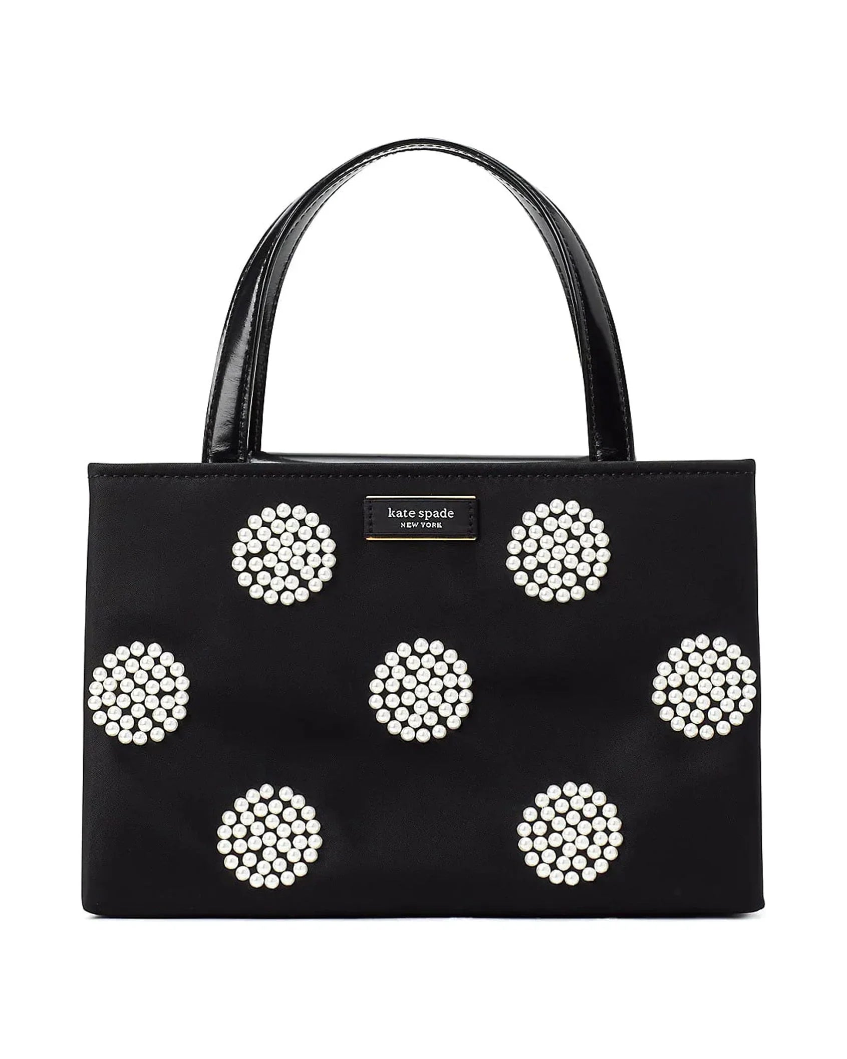 Sam Icon Pearl Embellished Nylon Small Tote