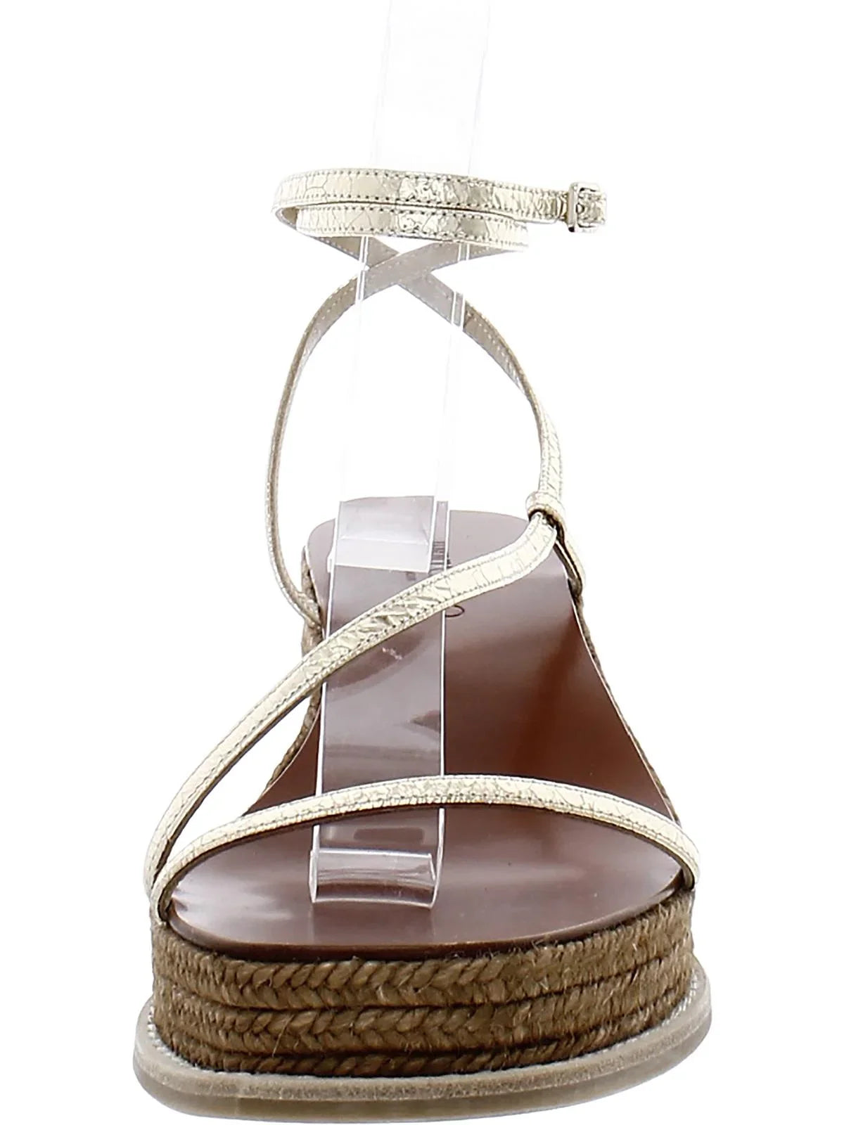 Jimmy Choo Womens Drive 60 Leather Open Toe Wedge Sandals