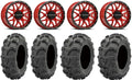 Raceline Krank 14" Red Wheels 28" Mud Lite  Tires Polaris   1000 /   / Ranger  900/1000