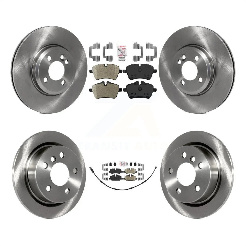 Transit Auto - Front Semi-Metallic Rear Ceramic Pads And Disc Brake Rotors Kit For 2015 Mini Cooper 2.0L 1.5L With 294mm Diameter Rotor -106213