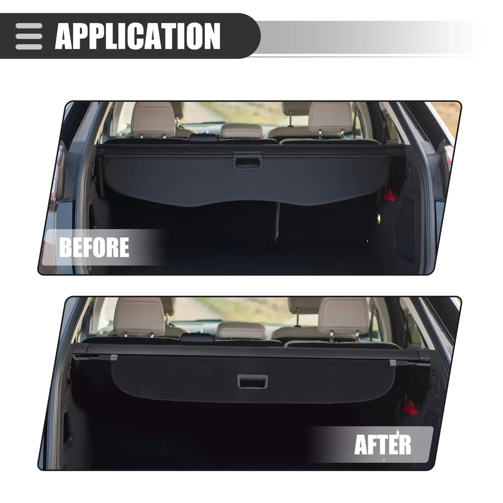 Retractable Cargo Cover Rear Trunk Security Cover Shield Shade for Audi  2016-2022 Canvas Black