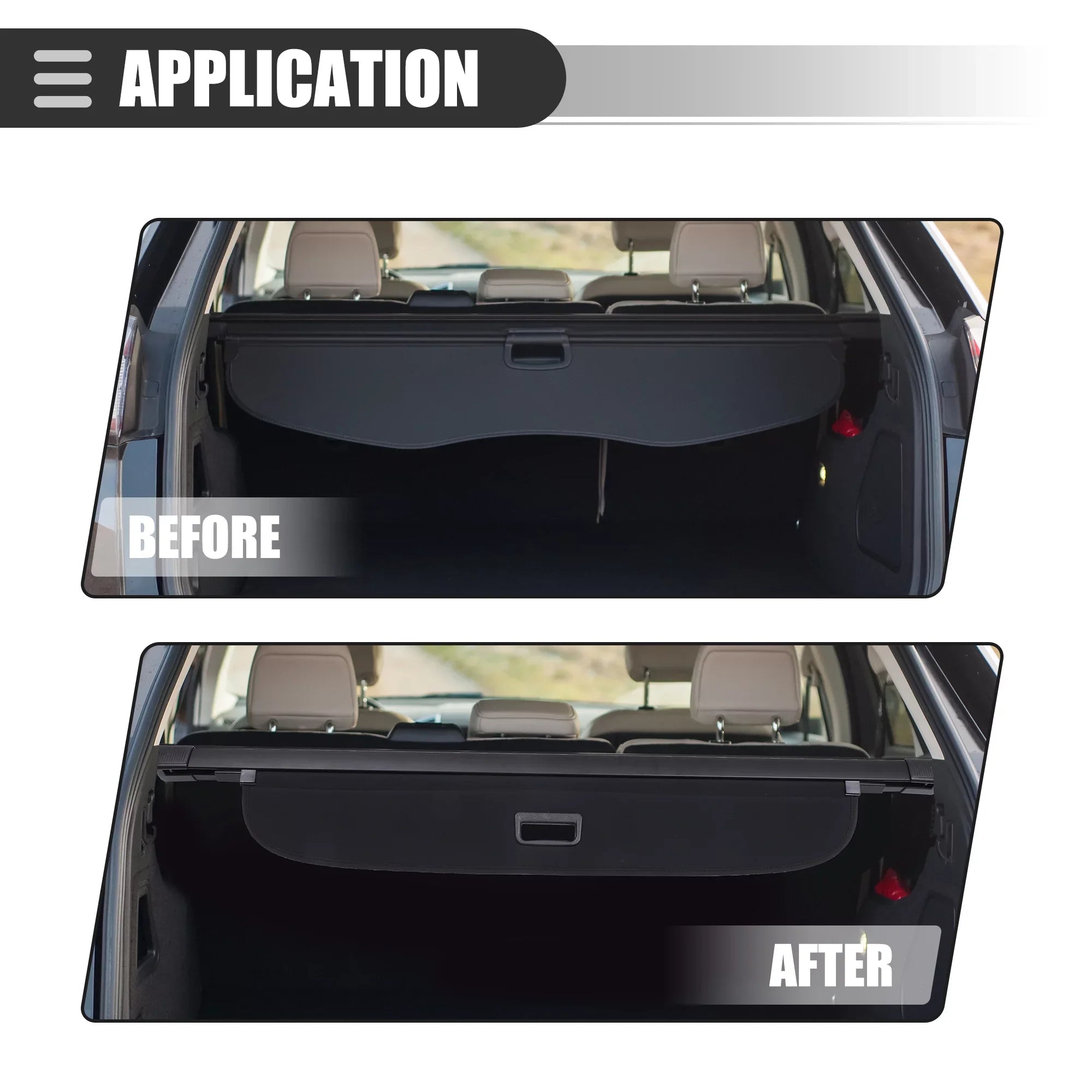 Retractable Cargo Cover Rear Trunk Security Cover Shield Shade for Audi  2016-2022 Canvas Black