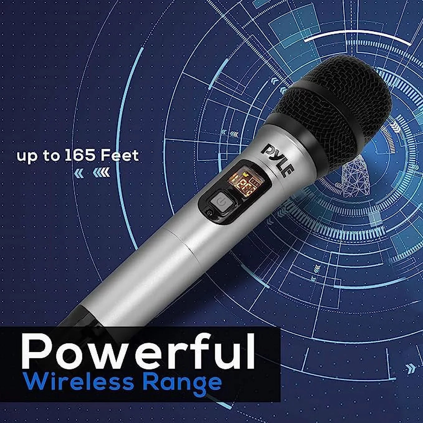 Pyle Professional Battery Operated Handheld Dynamic Unidirectional Cordless  Mic Transmitter Set