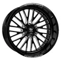 7  22X12 6X139.7 -44ET 106.1CB Gloss Black Milled Wheel