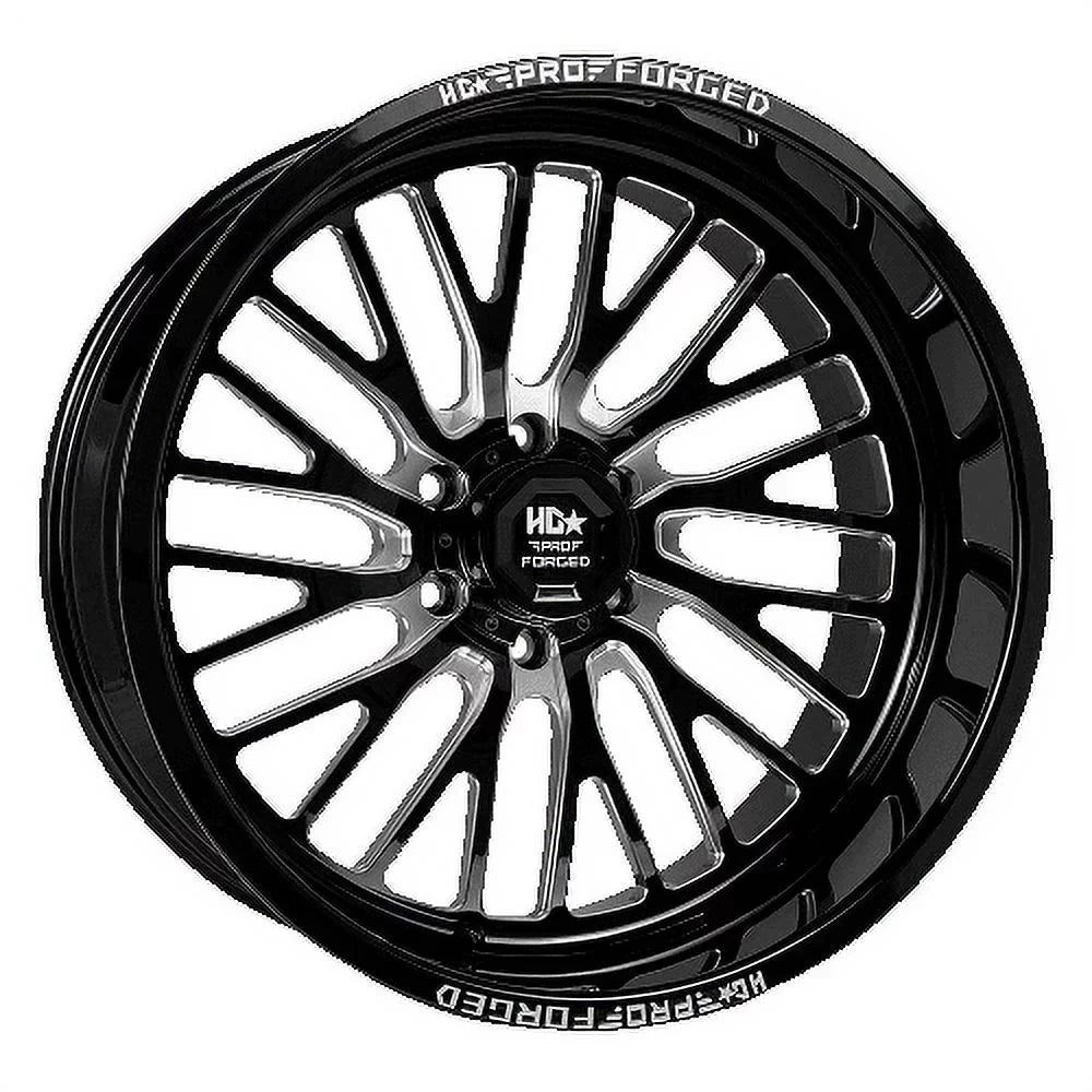 7  22X12 6X139.7 -44ET 106.1CB Gloss Black Milled Wheel