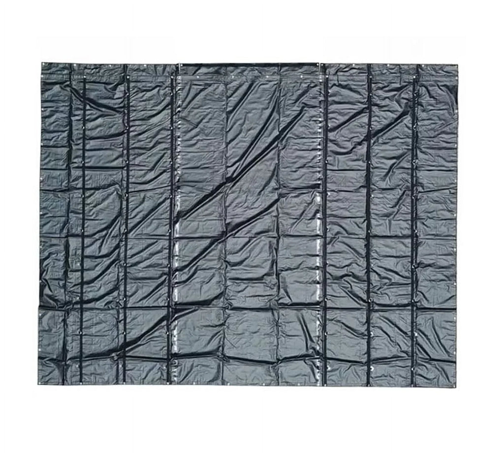 24' x 18' Black Steel Tarp for Heavy Duty Truck Cargo - 14 Oz Vinly Lightweight Flatbed Tarps with 8' Drop - Waterproof Tarp for Trailers to Protect Cargo from Wind, Rain, Snow and Sun
