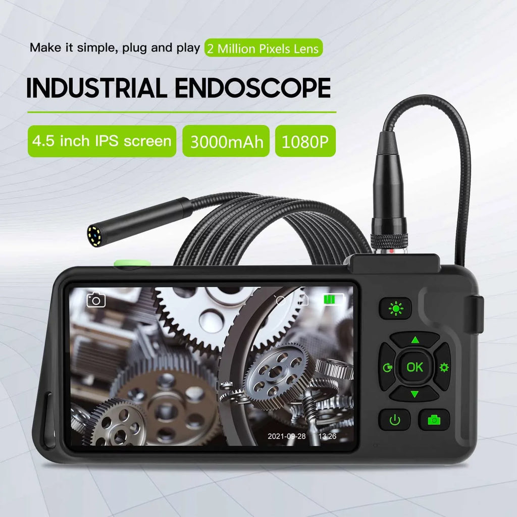 Docooler Industrial  with 4.5-inch  Color Display 1080P Photos Videos Snake  with 8   Borescope  Waterproof 2 Million Pixels Inspection  with   Slot for Maintenance