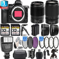 Nikon  Mirrorless Camera with 50-250mm f/4.5-6.3  Lens + 35mm f/1.8  Lens + 4  Macro Set + 3  Filter Set + 64GB + Flash + Handbag
