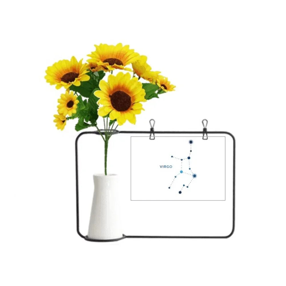 Virgo Constellation Sign Zodiac Artificial Sunflower Vases Bottle Blessing Card