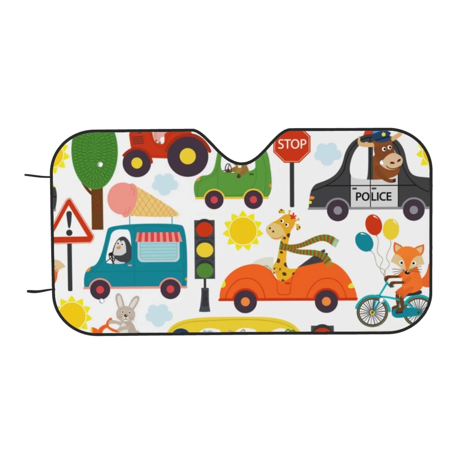 Balery Transports With Animals Windshield Sun Shade, Car Front Window Sunshade Cover ,Automotive Interior Portected Blocks Uv Rays For Car Pickup Truck Suv Accessories- Small
