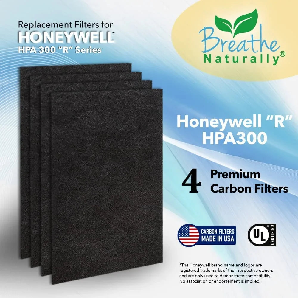 Breathe Naturally  Replacement Carbon Prefilter 4pk for Honeywell  Series Air Purifiers