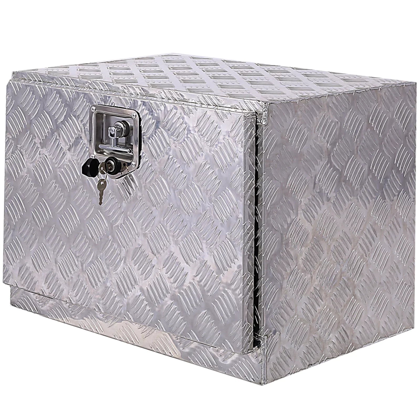 24" Aluminum Tool Box, Truck Bed Tool Box, Outdoor Trailer Pickup Storage Tool Box,  Storage Organizer, Underbody Box w/ Lock Keys, Silver