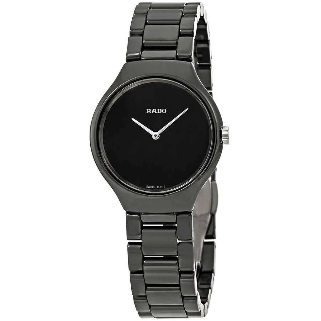 Rado True Thinline Black Dial Ladies Watch