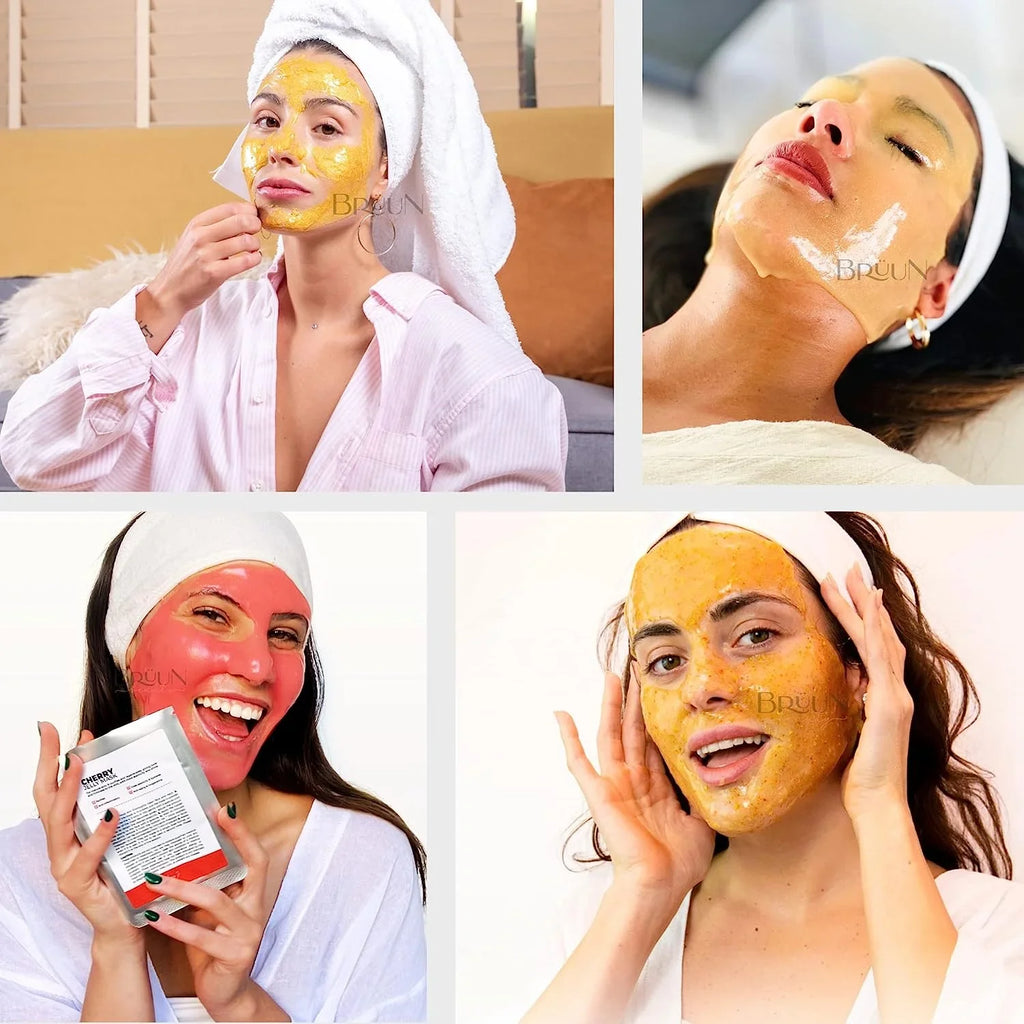 BRÜUN Peel off Jelly Mask Jar – Hyaluronic - Spa Set of Rubber Mask for Face – 23 fl oz