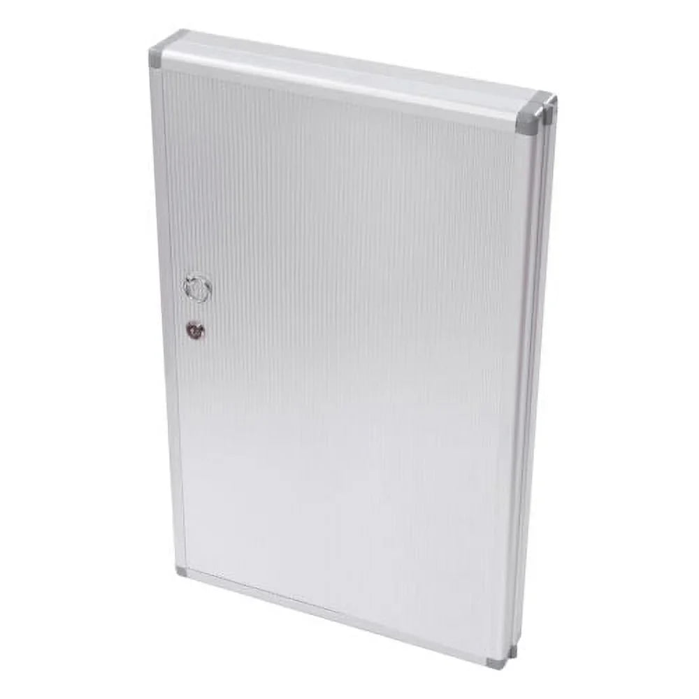 96 Keys Storage Cabinet Lock Box Safe Organizer Wall Mount Key Holder Silver