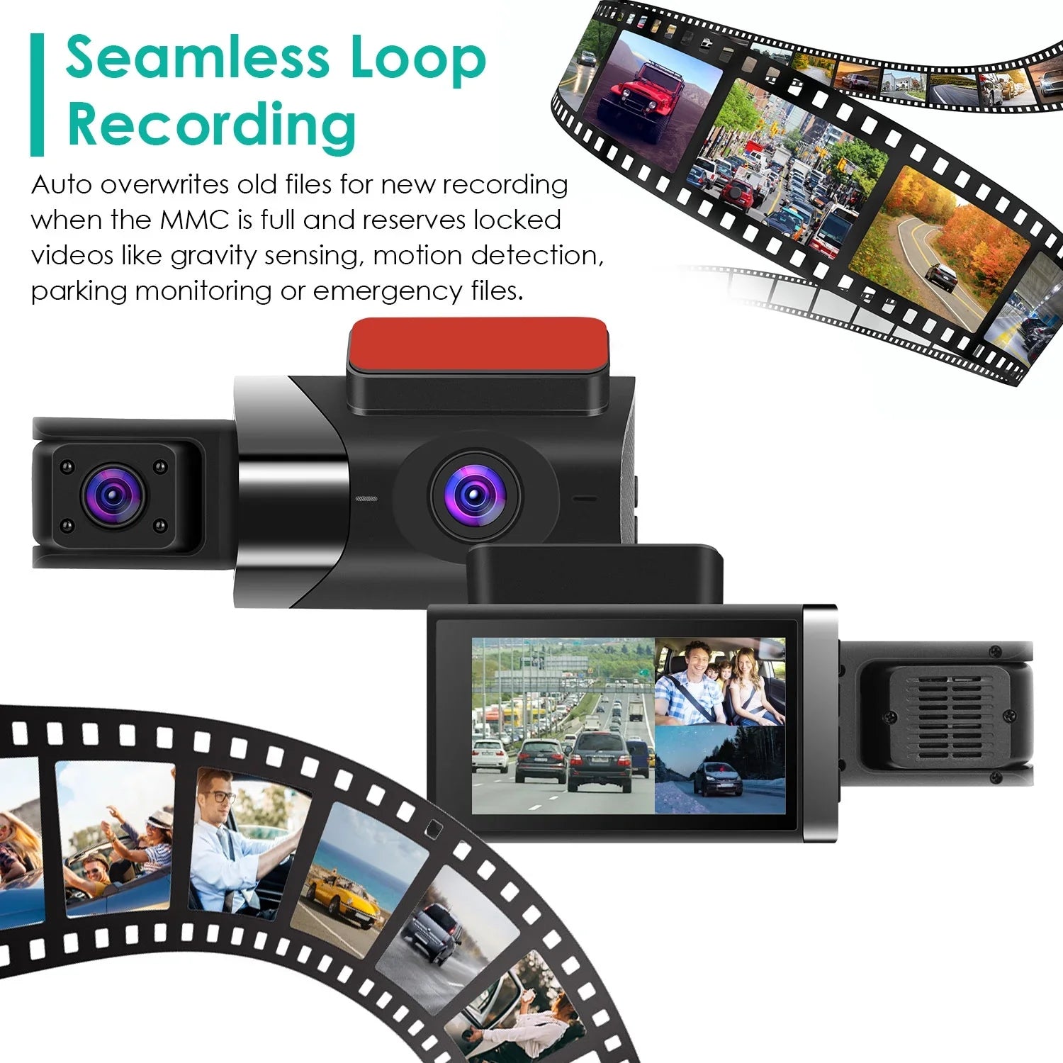 iMounTEK Car Dash Cam Camcorder, 2K Camera Recorder with 140° Angle  WiFi Night Vision -sensor Loop Recording Parking Monitor