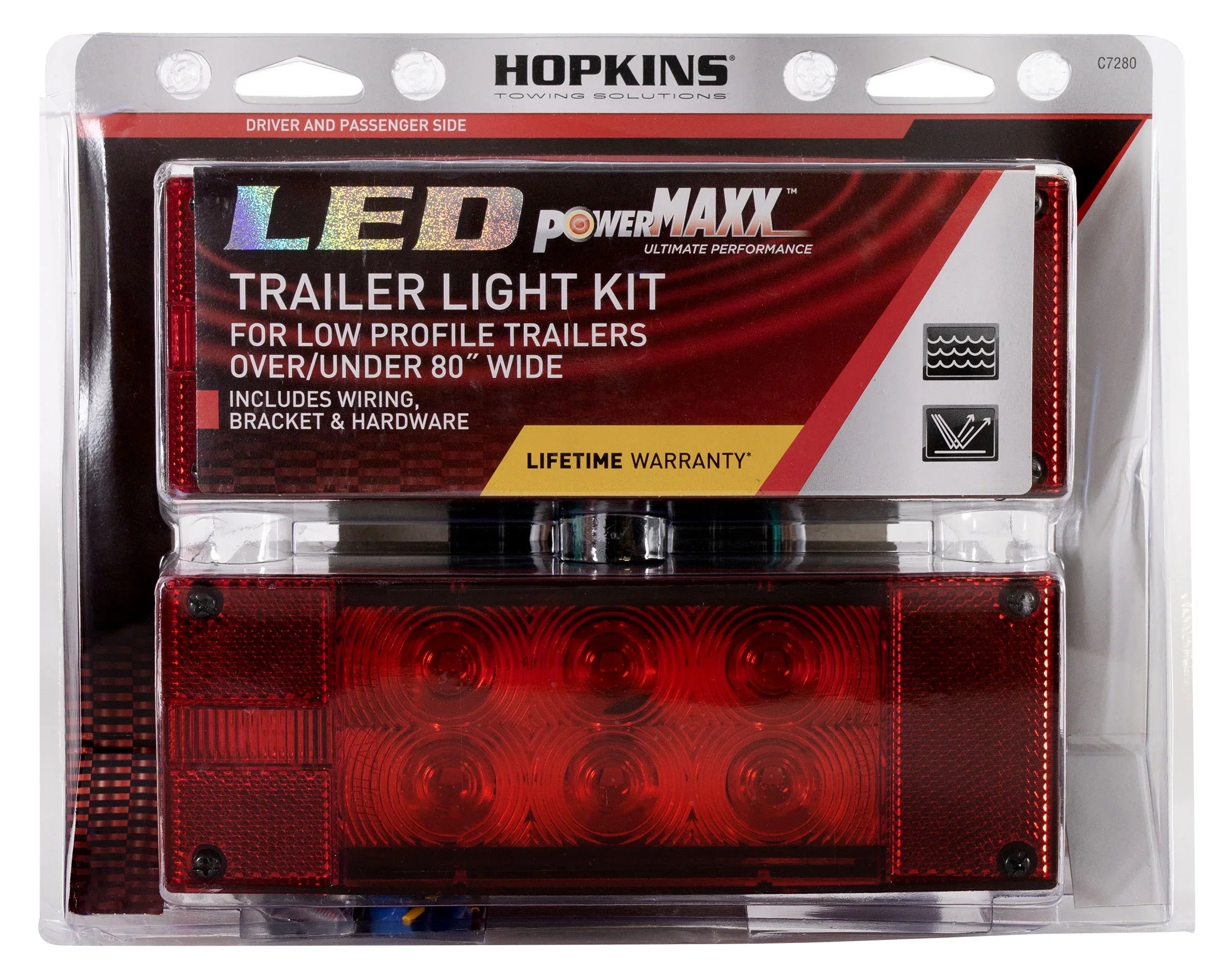 Hopkins Towing Solutions Submersible  Low-Profile Trailer Light Kit, , Over & Under 80" Wide