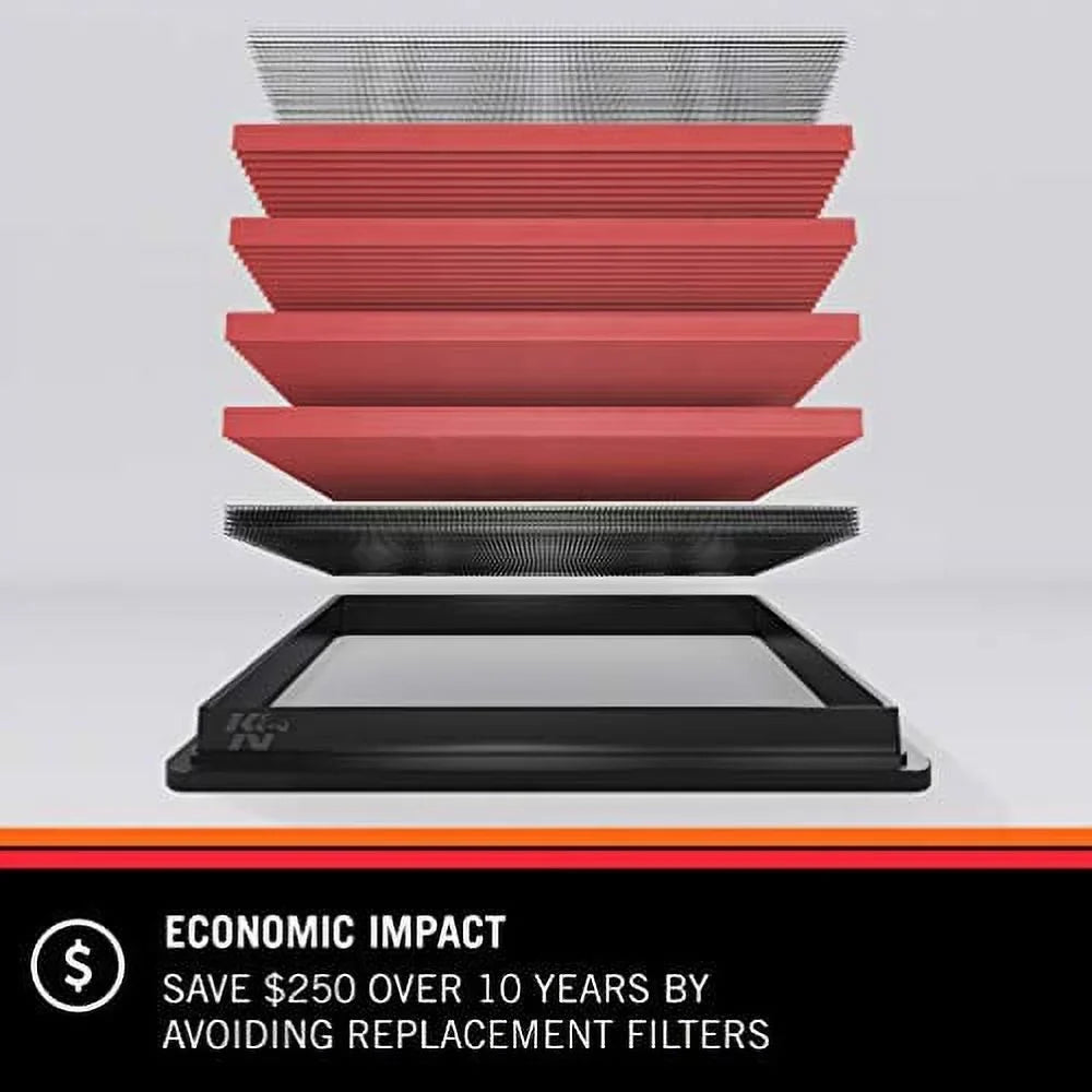 & Engine Air Filter: High Performance, Premium, Washable, Replacement Filter: 2011-2019 Kia/Hyundai  (Soul, Rio, Rio , Rio5, Accent, Veloster), 33-2472