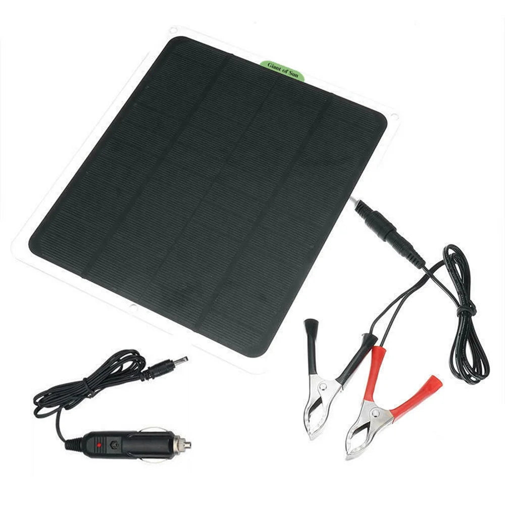 occkic 20W 12V/5V Monocrystalline Charging Flexible Solar Panels with Battery Clips for Cars  Yachting Charger Outdoor Charger