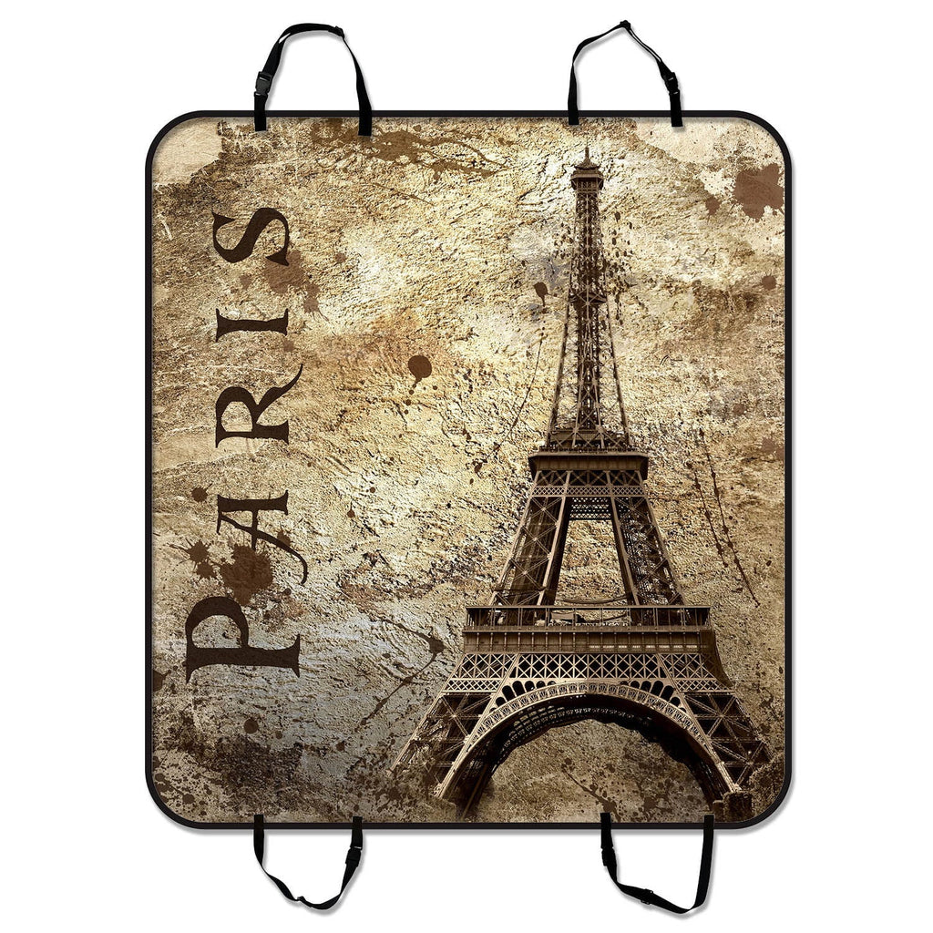 Paris Eiffel Tower Pet Car Seat Cover Dog Car Seat Mat Hammock Cargo Mat Trunk Mat For Cars Trucks and  54x60 inches