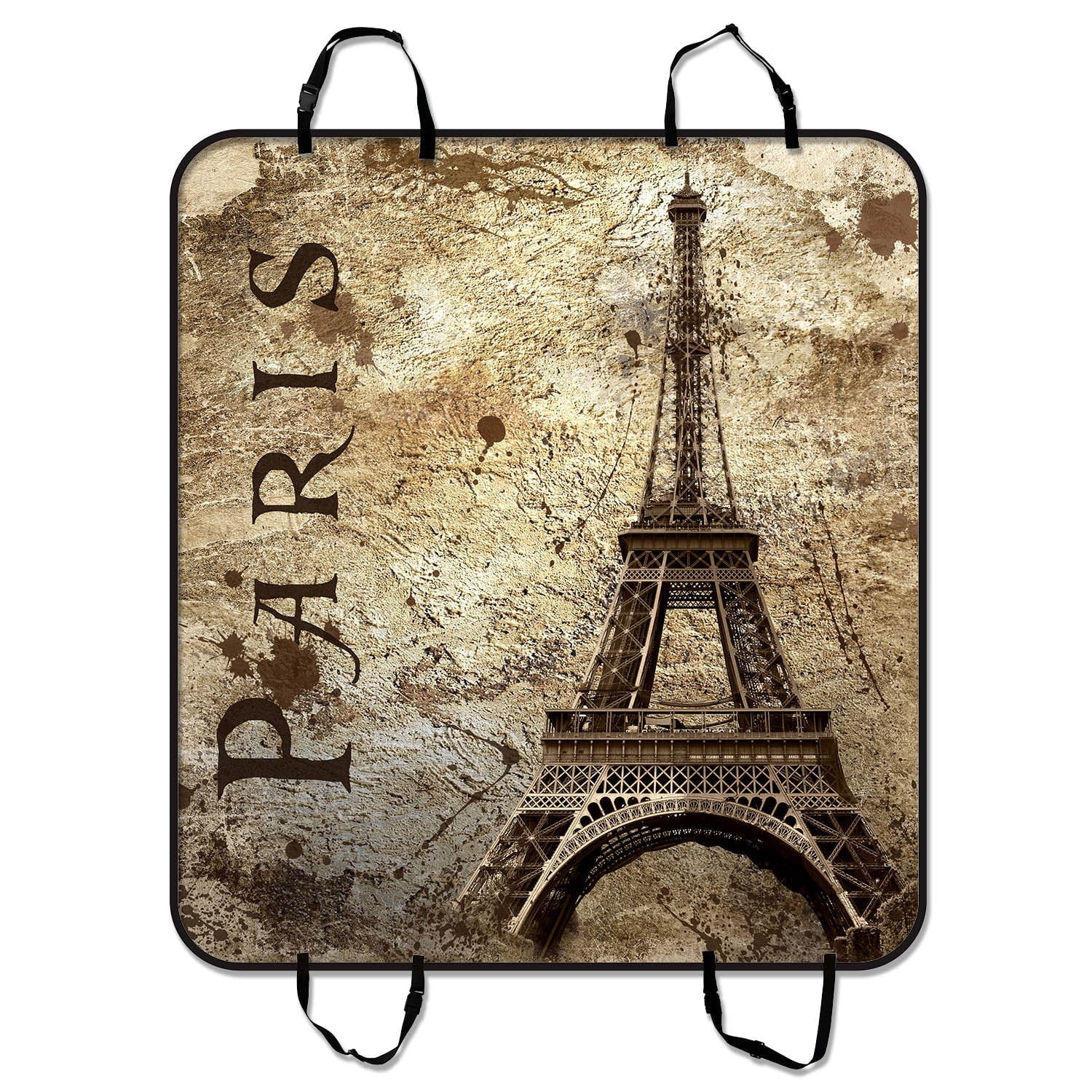 Paris Eiffel Tower Pet Car Seat Cover Dog Car Seat Mat Hammock Cargo Mat Trunk Mat For Cars Trucks and  54x60 inches
