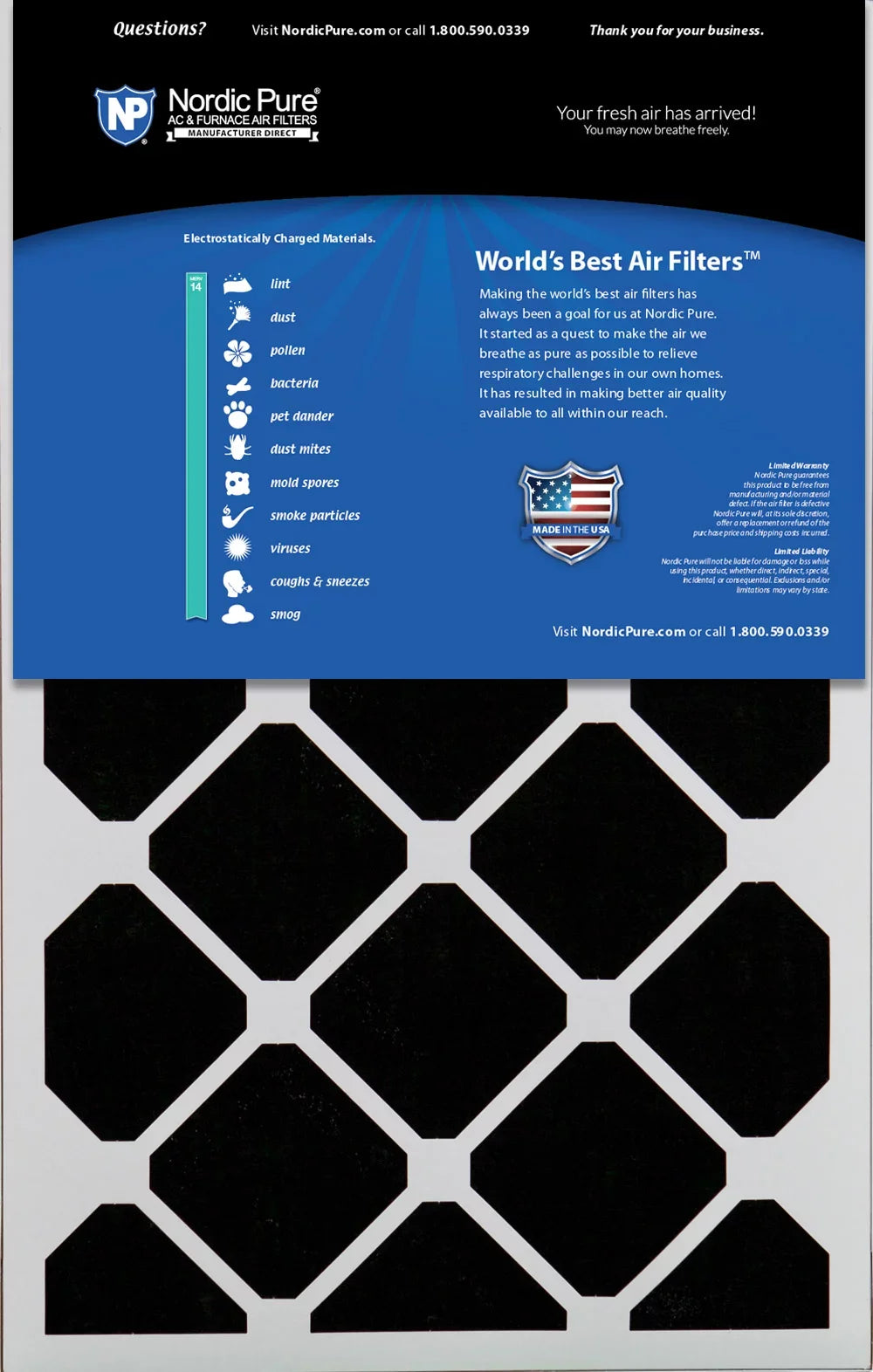 16x25x5 (4 3/8) Honeywell Replacement Air Filters  14 Plus Carbon 4 Pack