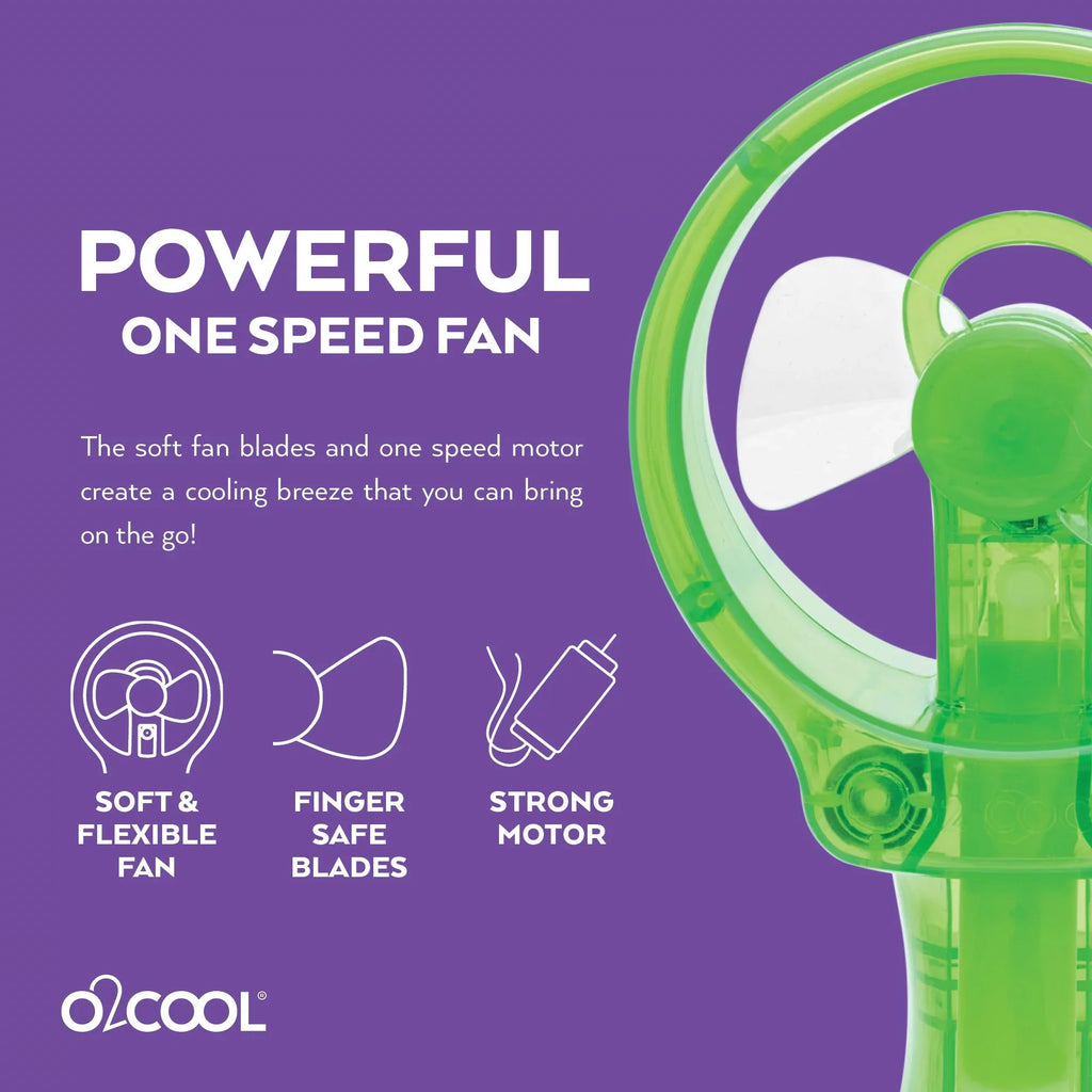 3.5 inch Battery Powered Misting Fan for Personal Cooling, Green, 2 Pack