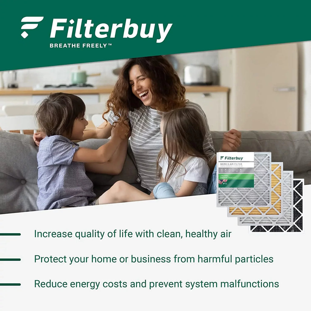Filterbuy 8x20x4  13 Pleated   Furnace Air Filters (6-Pack)