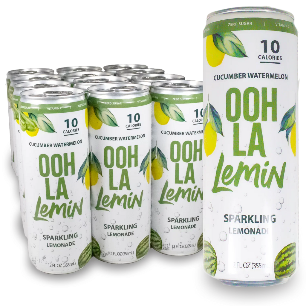 Ooh La Lemin Sparkling Lemonade, Cucumber Watermelon, 12 fl oz, 12 pack