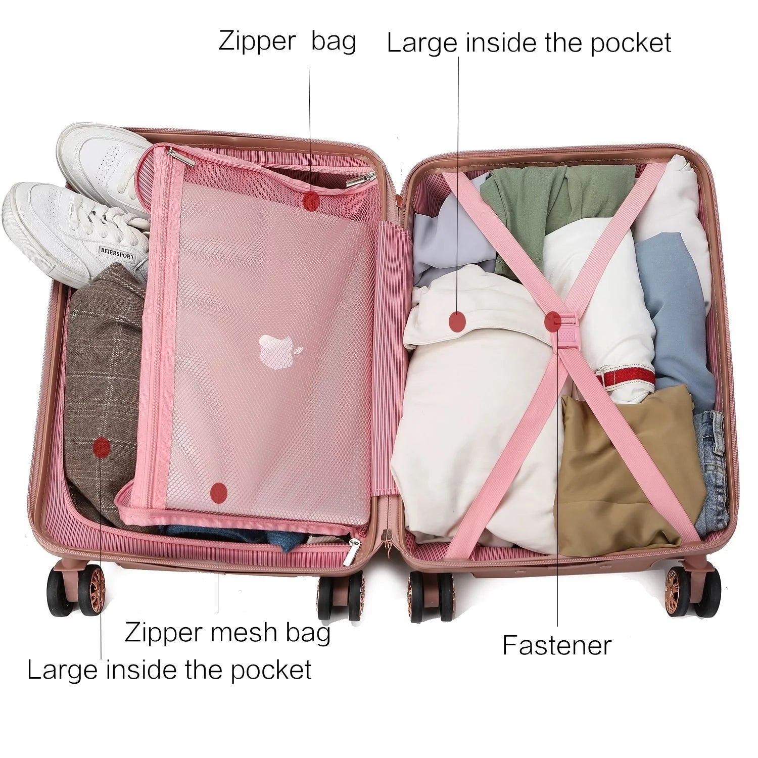 Collection Tulum 2 Piece Luggage Set with Spinner Wheels and Expandable Handles by Mia .