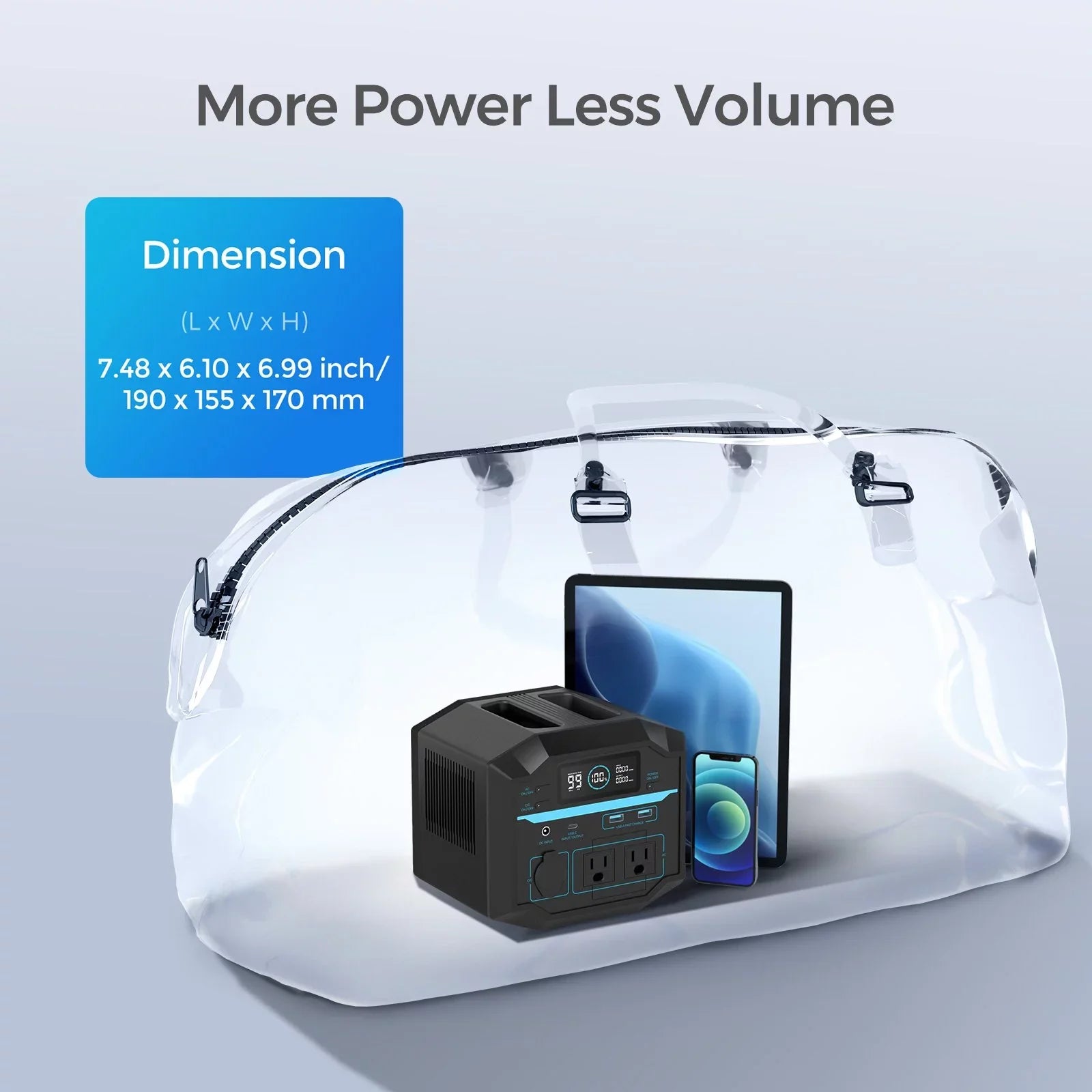 Renogy Portable Power Station 222Wh Solar Generator 2 120V/200W  Outlets, 60W -  Output, Lightweight Lithium Backup Battery Pass-Through Charging for Outdoor Camping Home Emergency