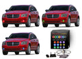 Flashtech   Multi Color Halo Ring Fog Light Kit for Dodge Caliber 07-12 with .3 Fusion Color Change Wifi Remote
