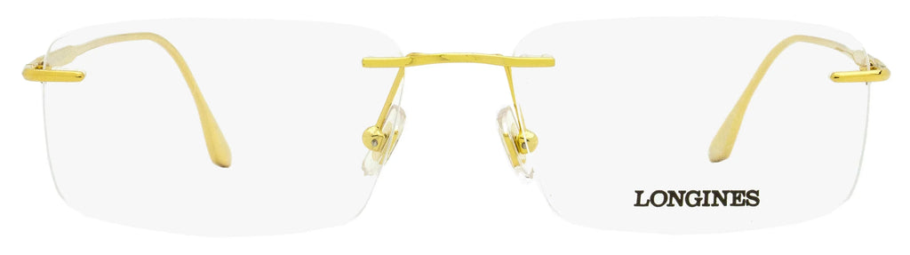Longines - Rimless Square Shiny Deep Gold Eyeglasses