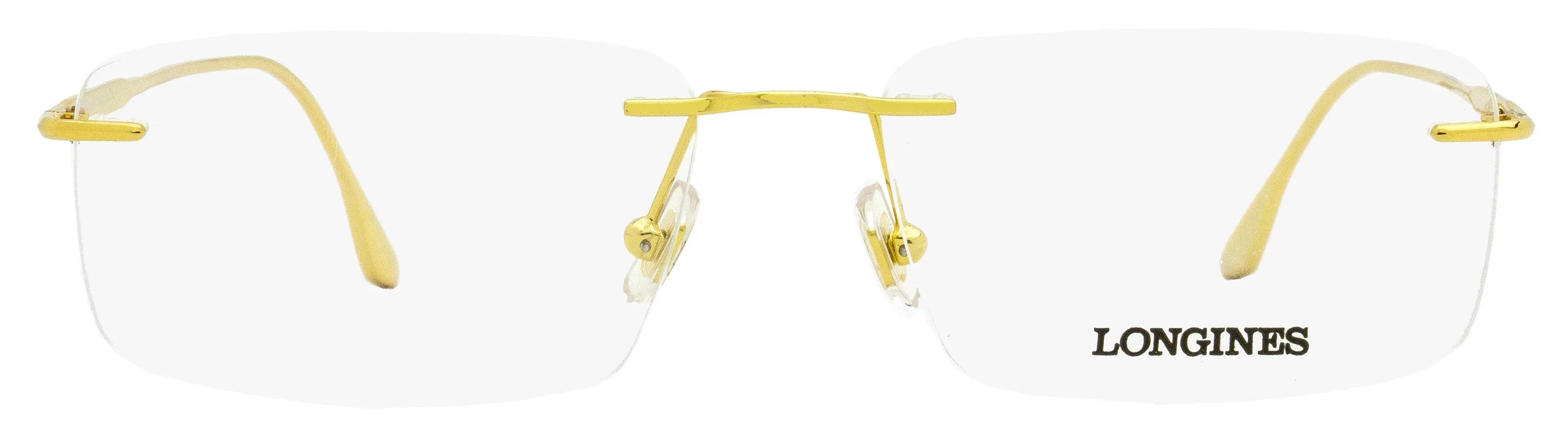 Longines - Rimless Square Shiny Deep Gold Eyeglasses