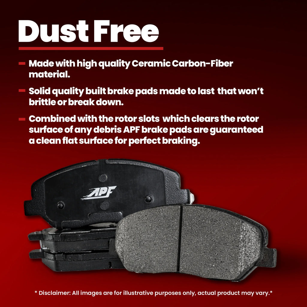 Front and Rear Ceramic Carbon Fiber Pads for 1998-2002 Ford Ranger