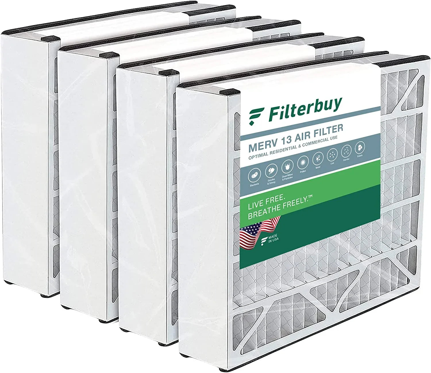 Filterbuy 20x20x5  13 Pleated   Furnace Air Filters for Trion Air Bear 255649-103 (4-Pack)
