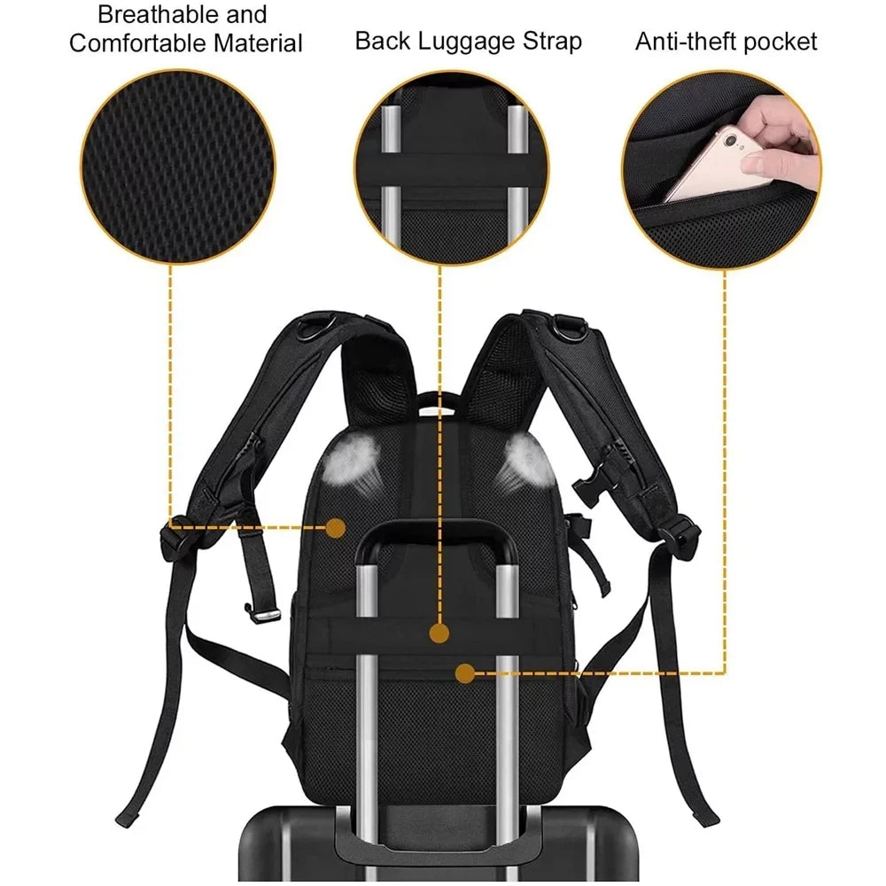 Mosiso Camera Backpack for Canon/Nikon/Sony/ Mavic Drone, //Mirrorless Photography Camera Bag Waterproof Hardshell Protective Case with Tripod Holder&Laptop Compartment, Black