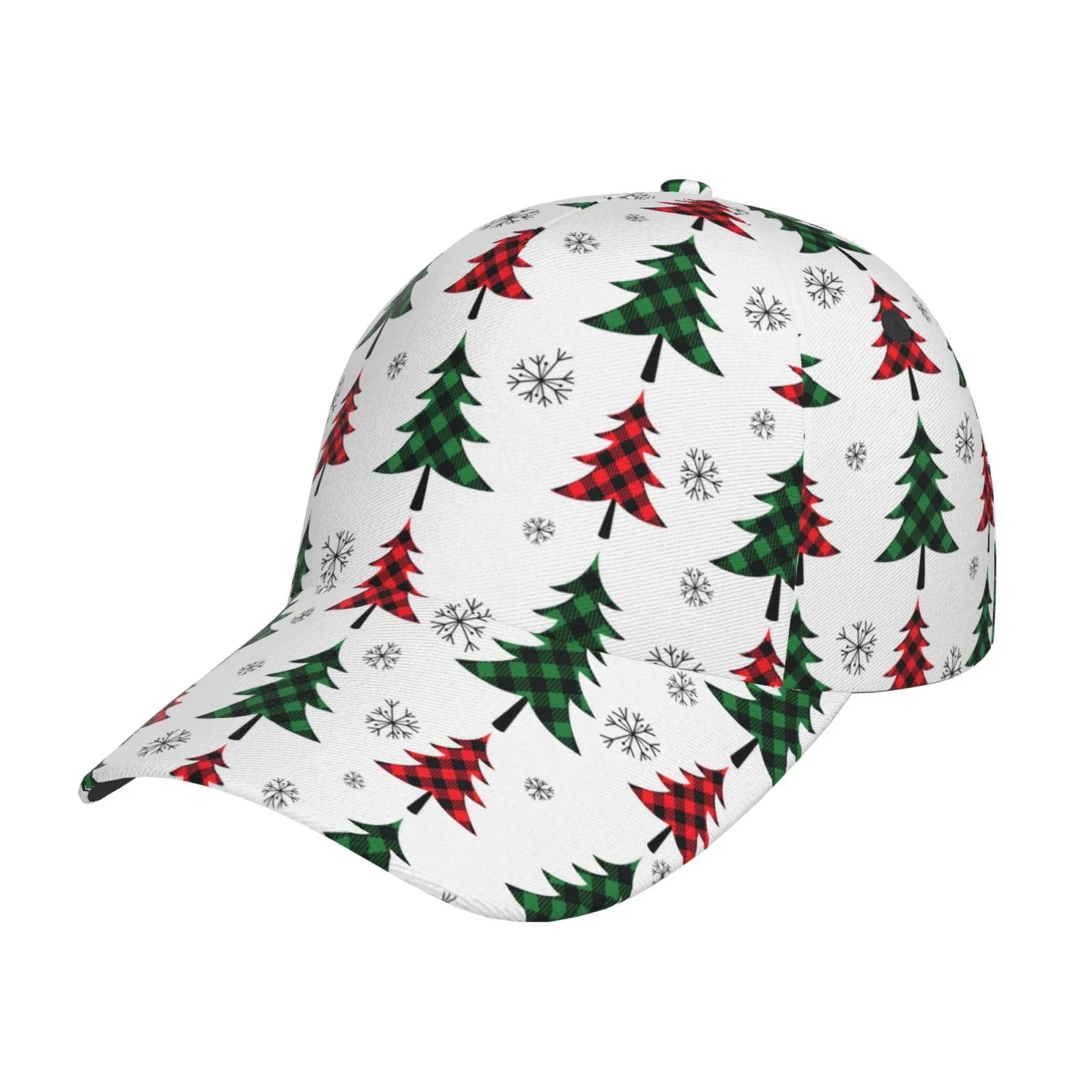 Balery Baseball Cap Adjustable Size for Running Workouts and Outdoor Activities All Seasons Dad Hat(Buffalo Plaid Christmas Trees)