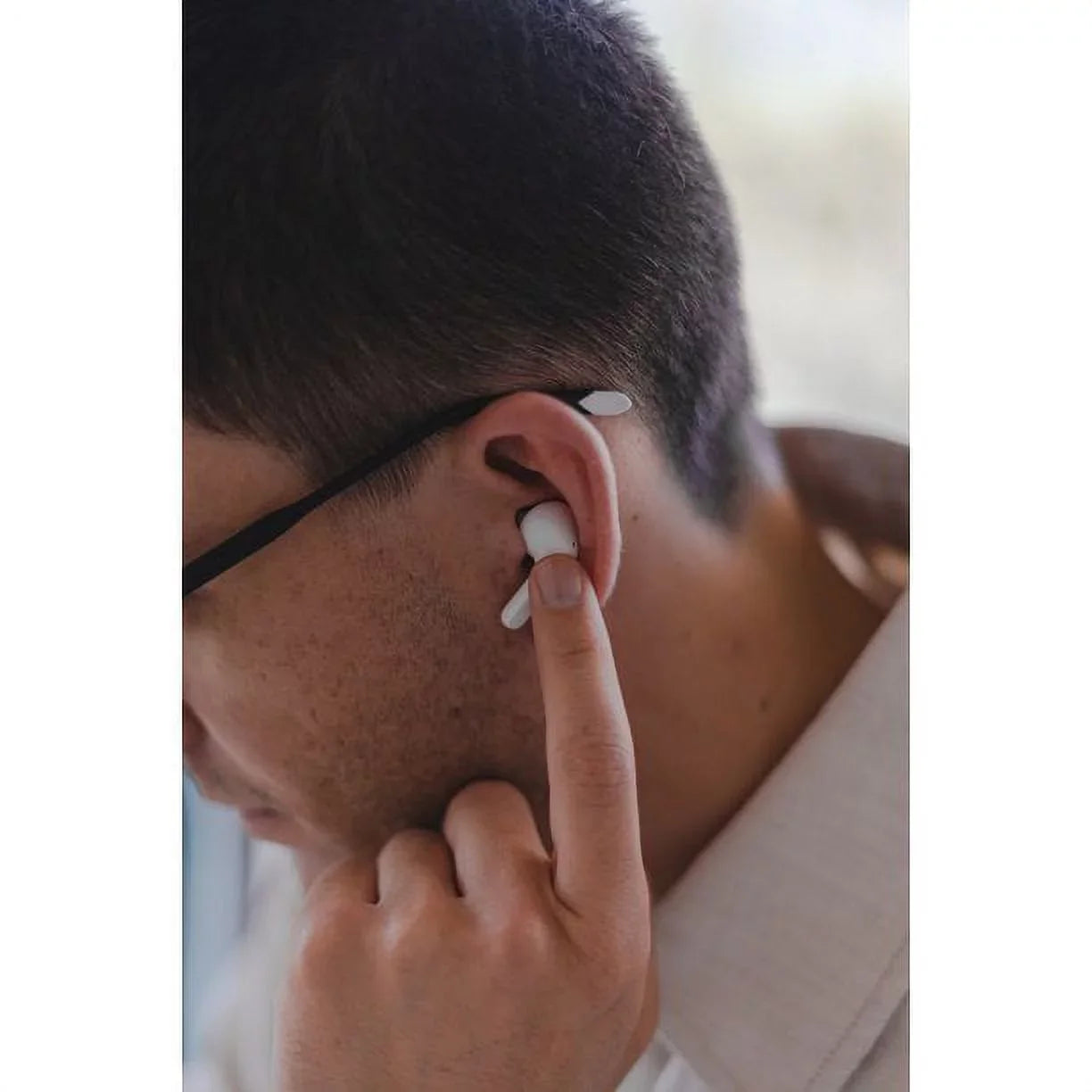 Restored  -. Tone Free - Bluetooth Wireless Stereo Earbuds /UVnano, White (Refurbished)