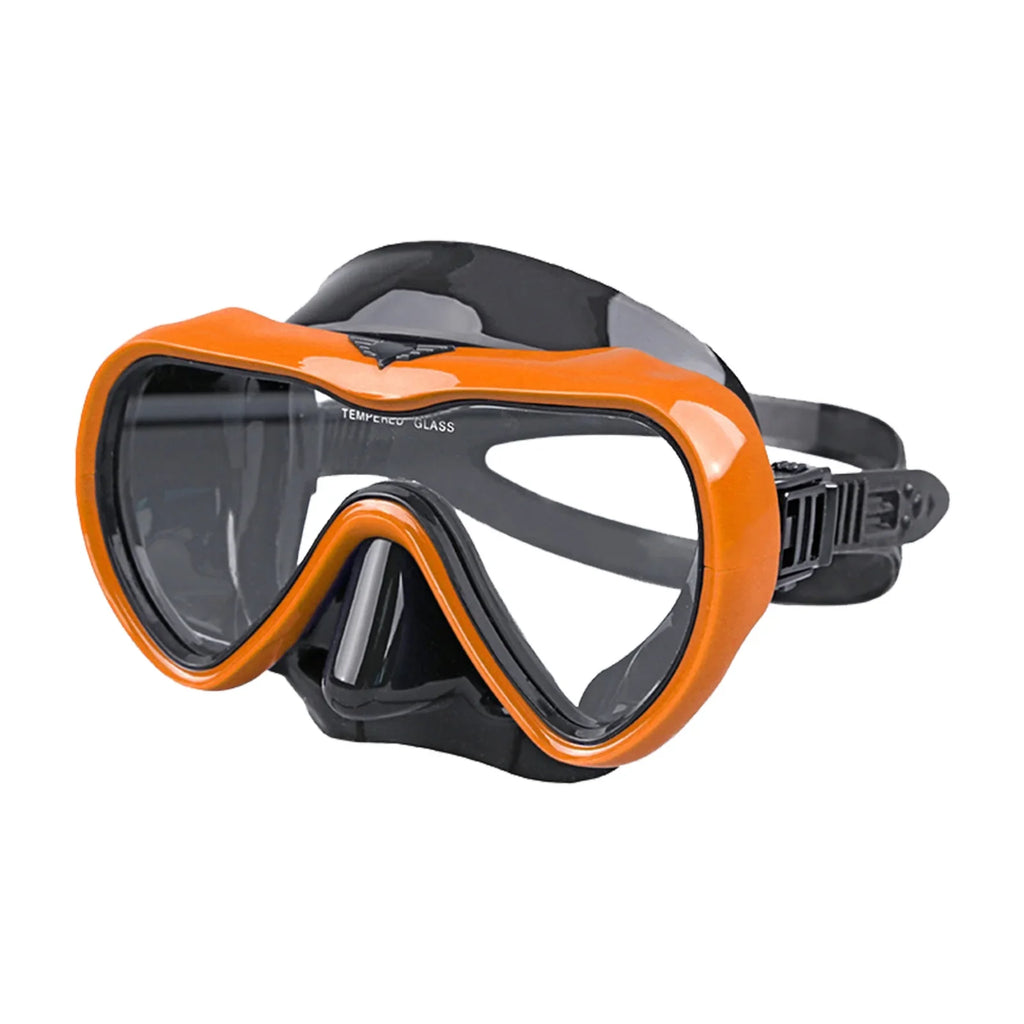 toughened Glass Single Lens Diving Goggles Adult Snorkeling Face Deep Diving Lung Silicone Divingmask Large Frame Swimming Goggles