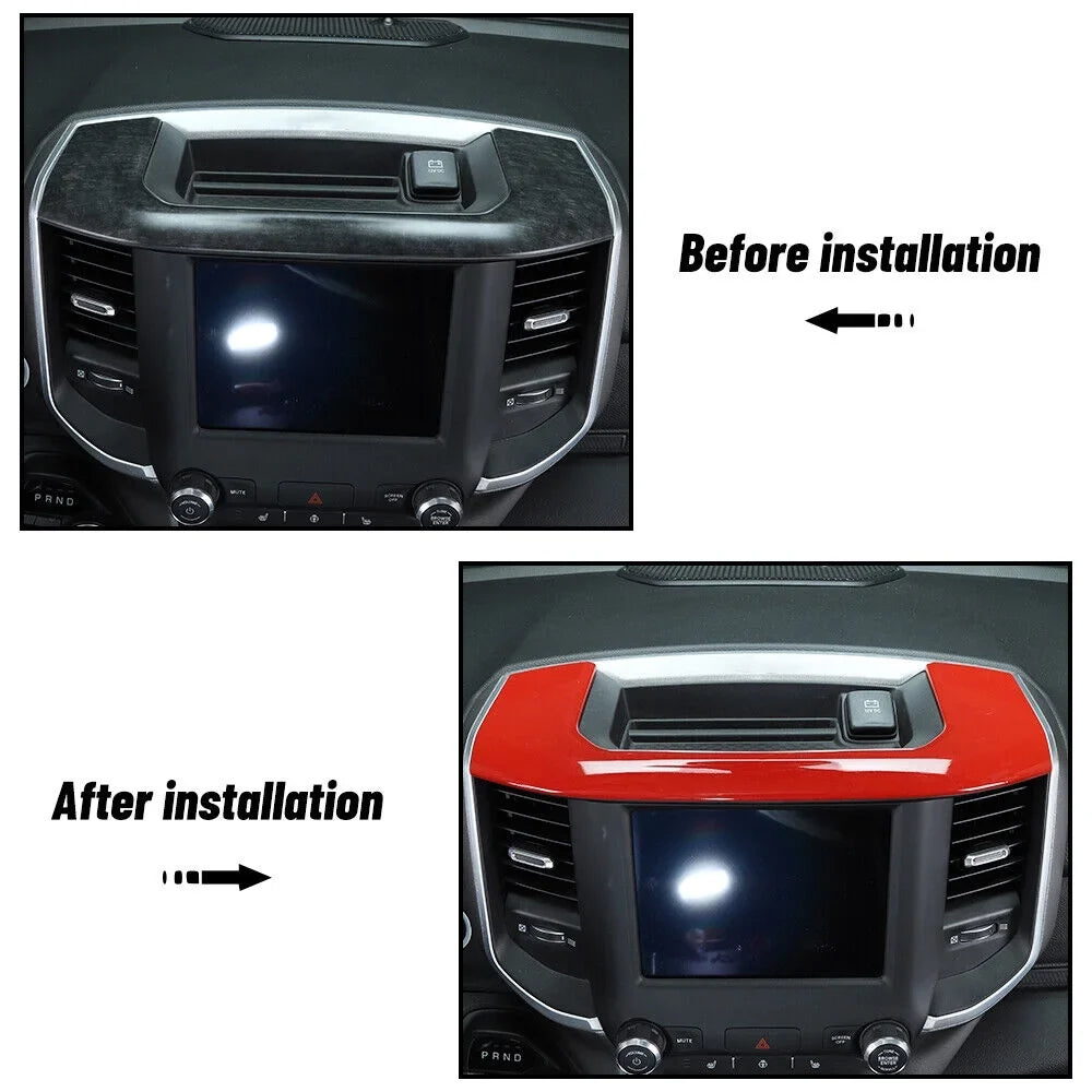 Teledu Red Center Console Storage Box Panel Trim Decor Frame