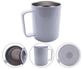 25 Pack Sublimation Blank Stainless Steel Coffee Mugs 12oz White Double Wall Tumbler Cup with Handle and Sliding Lid for Press Machine Heat Transfer Print