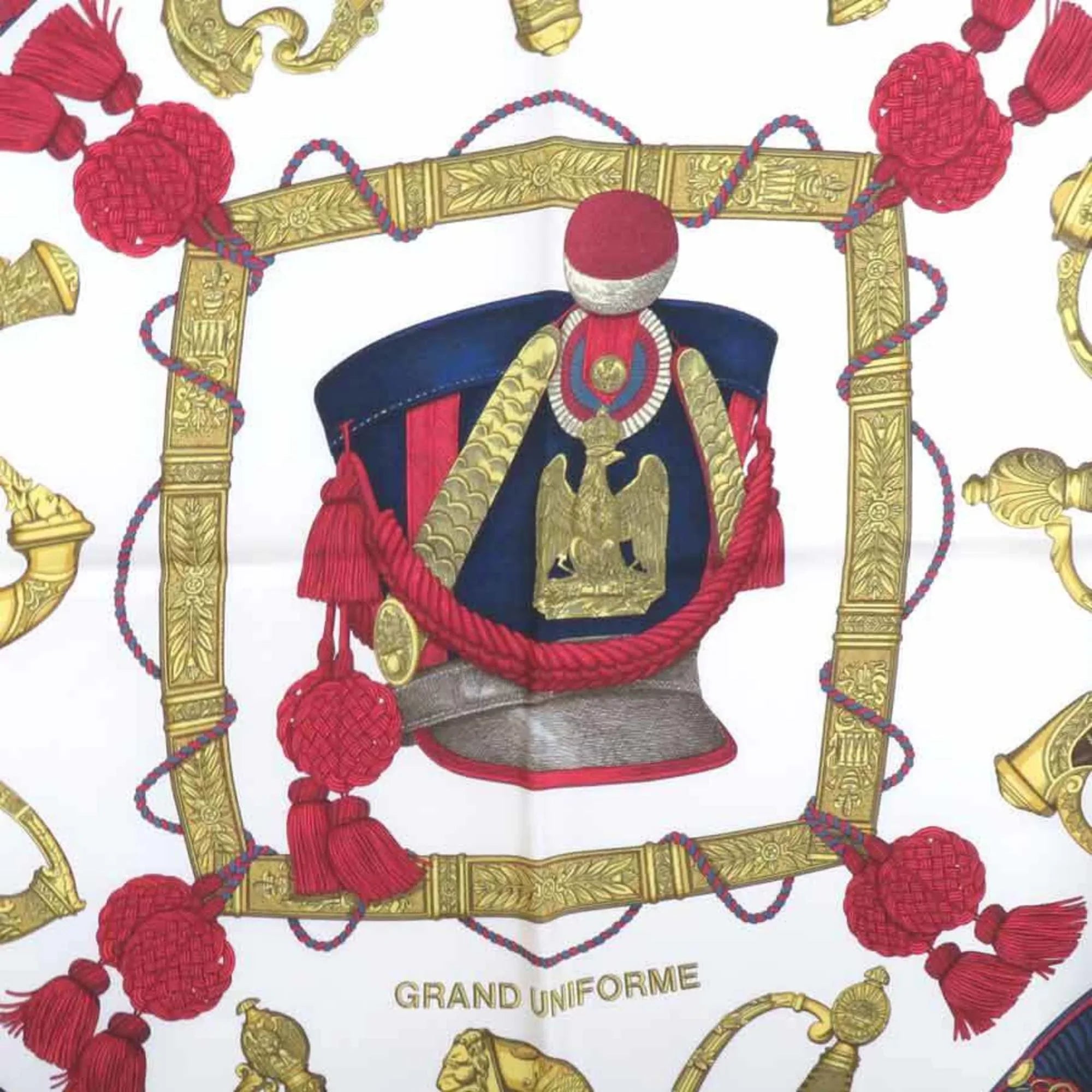 Pre-Owned Hermes  Scarf Carre 90   Silk Off-White/Multicolor Ladies (Good)