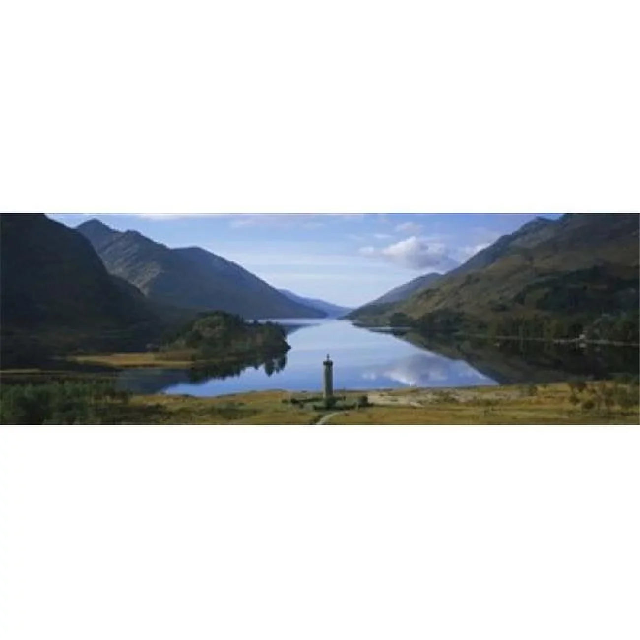 Panoramic Images  High angle view of a monument near a lake Glenfinnan Monument Loch Shiel Highlands Region Scotland Poster Print by Panoramic Images - 36 x 12