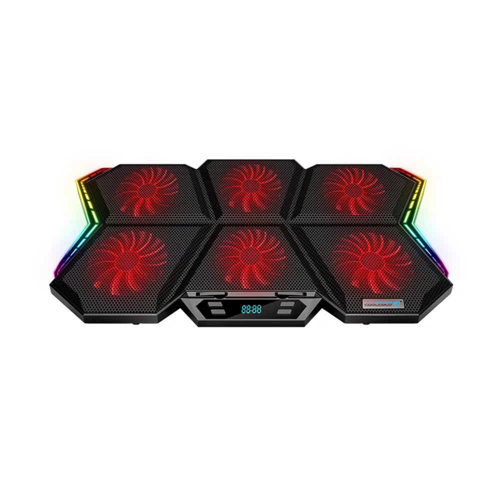 Laptop Cooler Stand with 6 Fans, Adjustable Wind Speed, and Mute Design