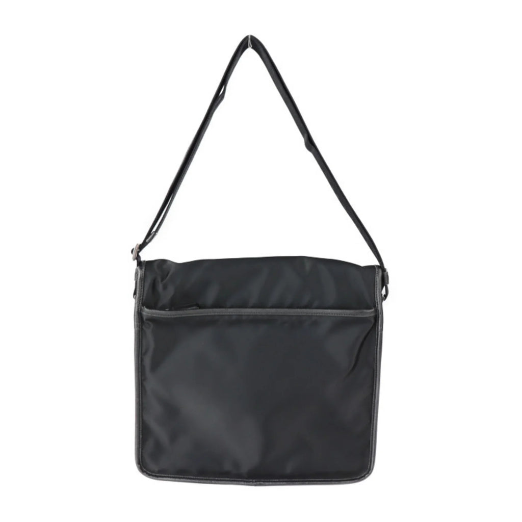 Pre-Owned  Prada shoulder bag 2VD951 nylon black leather silver metal fittings messenger triangle logo mark (Good)