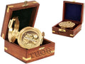 Thor Instruments Brass Natural Sine Brunton Compass With Wood Box Magnetic Direction Hiking Maritime Nautical Gift